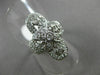 ESTATE WIDE .50CT DIAMOND 14KT WHITE GOLD 3D OPEN FILIGREE 3 STONE FLOWER RING