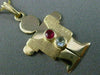 ESTATE LARGE .50CT AQUAMARINE & RUBY 14KT YELLOW GOLD 3D BABY BOY PENDANT #25193