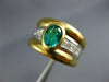 LARGE 1.45CT DIAMOND & AAA EMERALD 18KT 2 TONE GOLD ASSCHER OVAL ENGAGEMENT RING