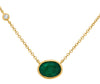 1.32CT DIAMOND & AAA EMERALD 14KT YELLOW GOLD OVAL & ROUND BY THE YARD NECKLACE