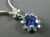 ESTATE 2.6CT DIAMOND & TANZANITE 14K WHITE GOLD FLOWER BY THE YARD OVAL NECKLACE