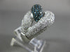 ESTATE EXTRA LARGE 5.26CT WHITE & BLUE DIAMOND 14KT WHITE GOLD ANNIVERSARY RING