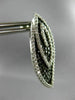 ESTATE LARGE 1.85CT WHITE & BLACK DIAMOND 14K WHITE GOLD MULTI LEAF STUD EARRING