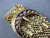 ANTIQUE LARGE AAA BLUE ENAMEL 14KT YELLOW GOLD 3D CLASSIC TASSEL BRACELET  #2169