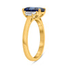 LARGE 2.61CT DIAMOND & AAA SAPPHIRE 14K YELLOW GOLD EMERALD CUT ENGAGEMENT RING