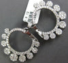 3.12CT DIAMOND 14KT WHITE GOLD 3D MULTI FLOWER CIRCULAR CLIP ON HANGING EARRINGS