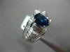 ESTATE WIDE 3.27CT DIAMOND & SAPPHIRE 18K WHITE GOLD 3D FILIGREE ENGAGEMENT RING