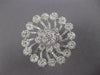 ESTATE EXTRA LARGE 3.29CT DIAMOND 18KT WHITE GOLD 3D MULTI FLOWER COCKTAIL RING