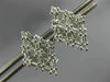 ESTATE LARGE 1.40CT DIAMOND 14K WHITE GOLD 3D GEOMETRIC CLIP ON EARRINGS #26549