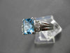 ESTATE 1.42CT DIAMOND & AAA BLUE TOPAZ 14K WHITE GOLD FILIGREE ENGAGEMENT RING