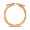LARGE .42CT DIAMOND 14KT ROSE GOLD MULTI ROW LUCKY EVIL EYE CRISS CROSS FUN RING