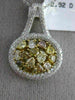 ESTATE 2.92CT MULTI COLOR FANCY DIAMOND 18K WHITE GOLD OVAL HALO PENDANT & CHAIN