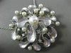 ESTATE LARGE .65CT DIAMOND & AAA SOUTH SEA PEARL 14KT WHITE GOLD FLOWER NECKLACE