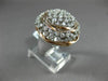 ESTATE LARGE 1.50CT DIAMOND 14KT WHITE & ROSE GOLD FLOWER FILIGREE COCKTAIL RING