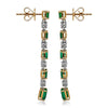 2.94CT DIAMOND & AAA EMERALD 18KT 2 TONE GOLD PRINCESS & ROUND HANGING EARRINGS