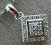 ESTATE SMALL .09CT DIAMOND 14K WHITE GOLD DOUBLE SQUARE CLUSTER FLOATING PENDANT