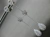 ESTATE 1.19CT DIAMOND 18K WHITE GOLD SOLITAIRE TEAR DROP FLOWER HANGING EARRINGS