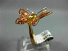 ESTATE LARGE 2.05CT MULTI GEM 18KT WHITE & ROSE GOLD HANDCRAFTED BUTTERFLY RING