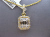.49CT DIAMOND 18KT YELLOW GOLD 3D ROUND & BAGUETTE CLUSTER SQUARE HALO PENDANT