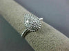 ESTATE WIDE .40CT DIAMOND 14K WHITE GOLD CLUSTER MILGRAIN BEADED PEAR SHAPE RING