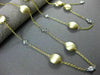 ESTATE LONG 1.20CT DIAMOND 14K WHITE & YELLOW GOLD OVAL BY THE YARD FUN NECKLACE