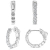 .71CT DIAMOND 14KT WHITE GOLD 8 STONE SHARED PRONG HUGGIE HOOP HANGING EARRINGS