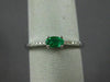 ESTATE .28CT DIAMOND & AAA EMERALD 14KT WHITE GOLD ROUND & OVAL CLASSIC FUN RING