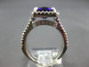 LARGE 4.95CT DIAMOND & AAA AMETHYST 14KT WHITE GOLD SQUARE HALO ENGAGEMENT RING