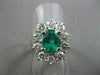 ESTATE LARGE 3.44CT DIAMOND & AAA COLOMBIAN EMERALD 18KT WHITE GOLD CLUSTER RING