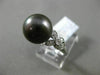 ESTATE .16CT DIAMOND 18KT WHITE GOLD 3D TAHITIAN PEARL FLOWER LEAF SOLITARE RING
