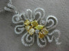ESTATE EXTRA LARGE 1.93CT WHITE & FANCY YELLOW DIAMOND 18KT 2 TONE GOLD PENDANT