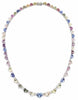 40.78CT DIAMOND & AAA MULTI COLOR SAPPHIRE 18KT WHITE GOLD LOVE TENNIS NECKLACE