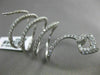 ESTATE LARGE 1.05CT DIAMOND 18KT WHITE GOLD 3D OPEN SWIRL HEART SNAKE FUN RING