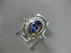 WIDE 1.16CT DIAMOND & AAA OVAL TANZANITE 14KT WHITE GOLD 3D HALO ENGAGEMENT RING