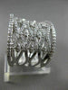 ESTATE WIDE 1.03CT DIAMOND 14KT WHITE GOLD MULTI ROW OPEN FILIGREE COCKTAIL RING