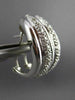 ESTATE LARGE .50CT ROUND DIAMOND 14KT WHITE GOLD 3D MULTI WAVE CLIP ON EARRINGS