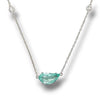 1.85CT DIAMOND & AAA PARAIBA TOURMALINE 18KT WHITE GOLD 3D BY THE YARD NECKLACE