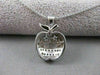 ESTATE DIAMOND 14KT WHITE GOLD BIG APPLE NEW YORK PENDANT STARS & STRIPES #7801