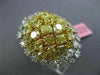 ESTATE EXTRA LARGE 7.41CT WHITE & INTENSE YELLOW DIAMOND 18K 2 TONE GOLD 3D RING