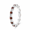 ESTATE .80CT DIAMOND & AAA RUBY 14KT WHITE GOLD BAMBOO ETERNITY ANNIVERSARY RING