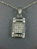 ESTATE .35CT DIAMOND 14KT WHITE GOLD 3D CLASSIC INVISIBLE PRINCESS PENDANT #585