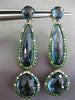 ESTATE LARGE 26.85CT DIAMOND TSAVORITE & TOPAZ 14KT ROSE & BLACK GOLD EARRINGS
