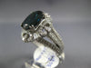 ESTATE LARGE 8.23CT DIAMOND & AAA SAPPHIRE 18KT WHITE GOLD OVAL ENGAGEMENT RING