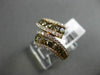 ESTATE WIDE 1.3CT WHITE & FANCY YELLOW DIAMOND 14KT ROSE GOLD ETOILE DOUBLE RING