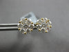 LARGE 1.55CT DIAMOND 18KT YELLOW GOLD 3D INVISIBLE CLUSTER FLOWER STUD EARRINGS