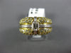 ESTATE WIDE 1.50CT DIAMOND 18K 2 TONE GOLD PAVE EMERALD CUT ENGAGEMENT RING #140