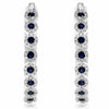 1.92CT DIAMOND & AAA SAPPHIRE 14KT WHITE GOLD MULTI FLOWER HOOP HANGING EARRINGS