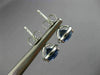 ESTATE 2.80CT DIAMOND & AAA SAPPHIRE 14KT WHITE GOLD 3D ROUND HALO STUD EARRINGS