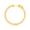 ESTATE 3.0CT DIAMOND 14KT YELLOW GOLD CLASSIC INSIDE OUT HOOP HANGING EARRINGS