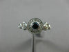 ESTATE .50CT WHITE & BLUE DIAMOND 14KT WHITE GOLD 3D ROUND & SQUARE PROMISE RING